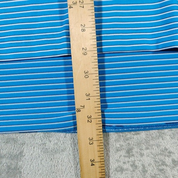 Bobby Jones Shirt Mens Large Blue Striped Golf Performance‎ Polo Short Sleeve - Picture 8 of 11